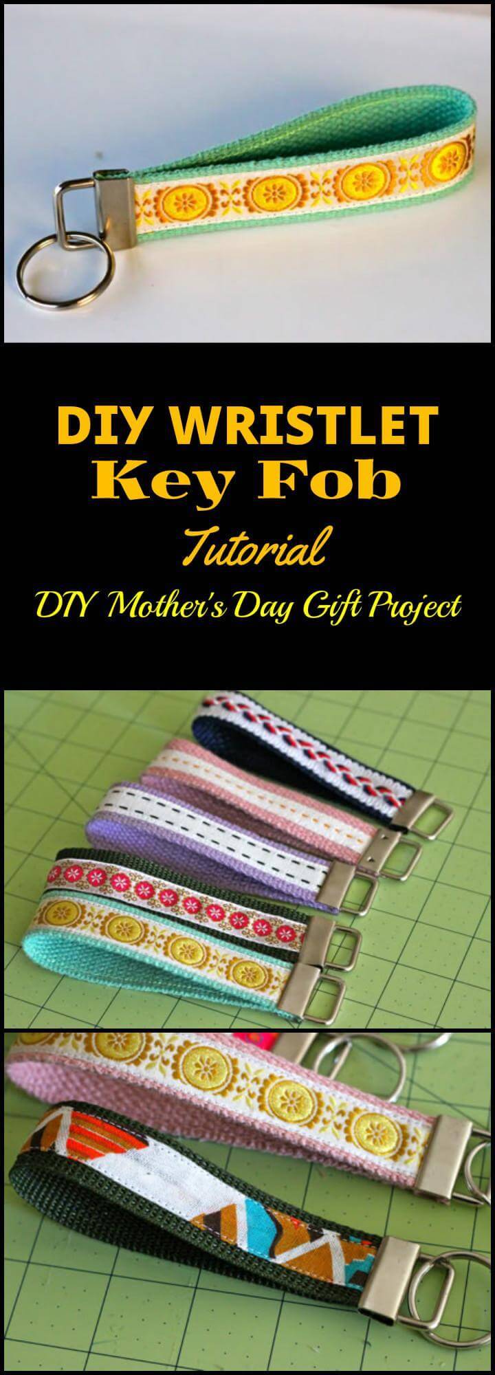 DIY easy wristlet key fob Mother's Day gift